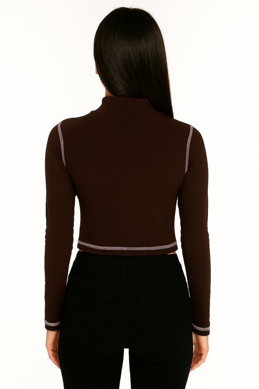 brown ripped zipper