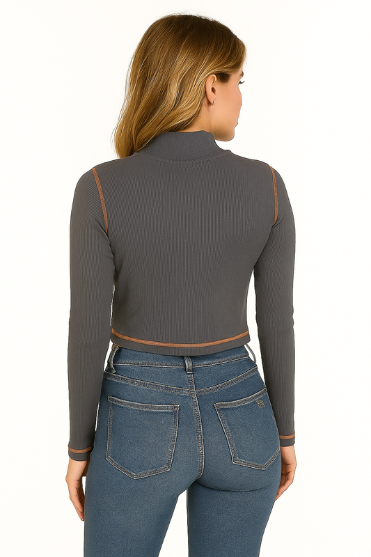 grey ripped zipper