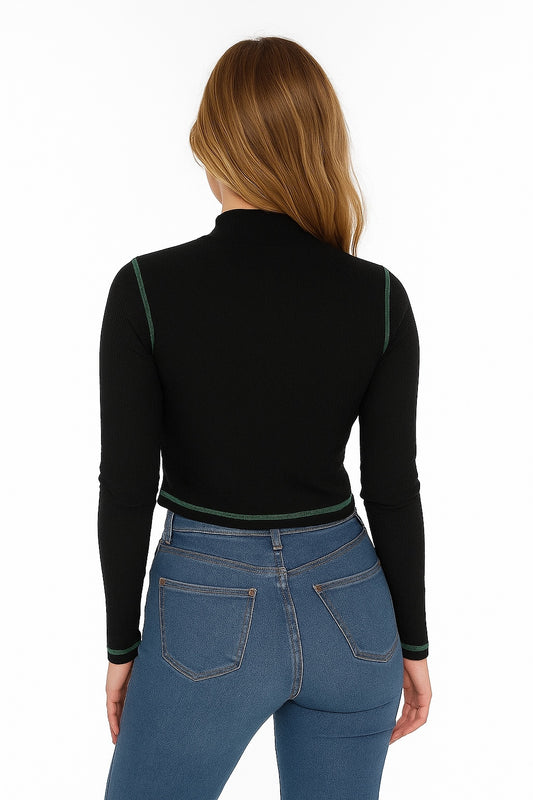 black ripped zipper